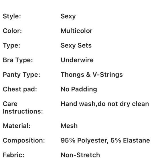 Black W/ Pink & Red Lips Embroidered Lingerie Set - Picture 9 of 9